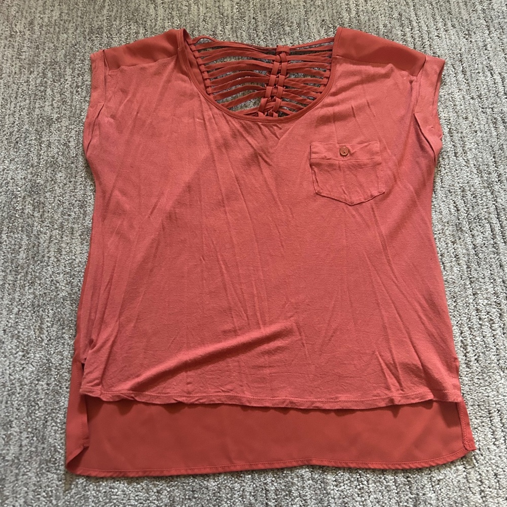 High low string back top